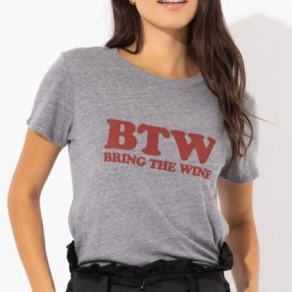 SUB_URBAN RIOT BTW LOOSE TEE IN HEATHER GREY BRING THE WINE SIZE MEDIUM - Picture 2 of 8